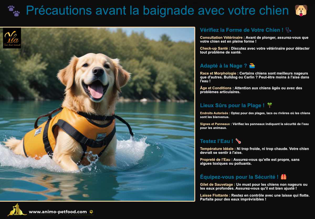Precautions avant la baignade avec votre chien